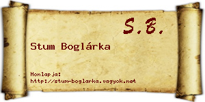 Stum Boglárka névjegykártya